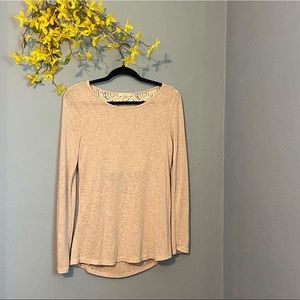 Le Lis lace peep back long sleeve